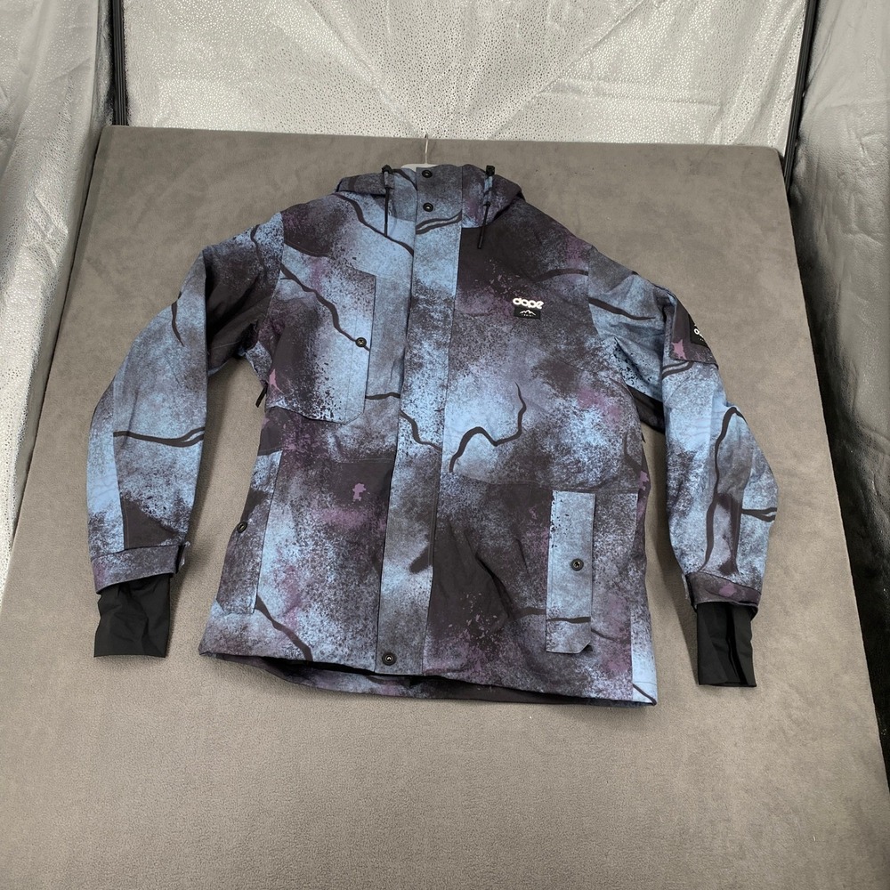 Dope Snow Adept FW25 Snowboard Jacket Mens 2XL Blue Purple Cosmic Marble Print